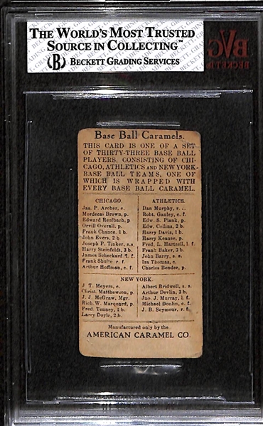1908-10 American Caramel E91 Mordecai Brown - Set A - BVG 1