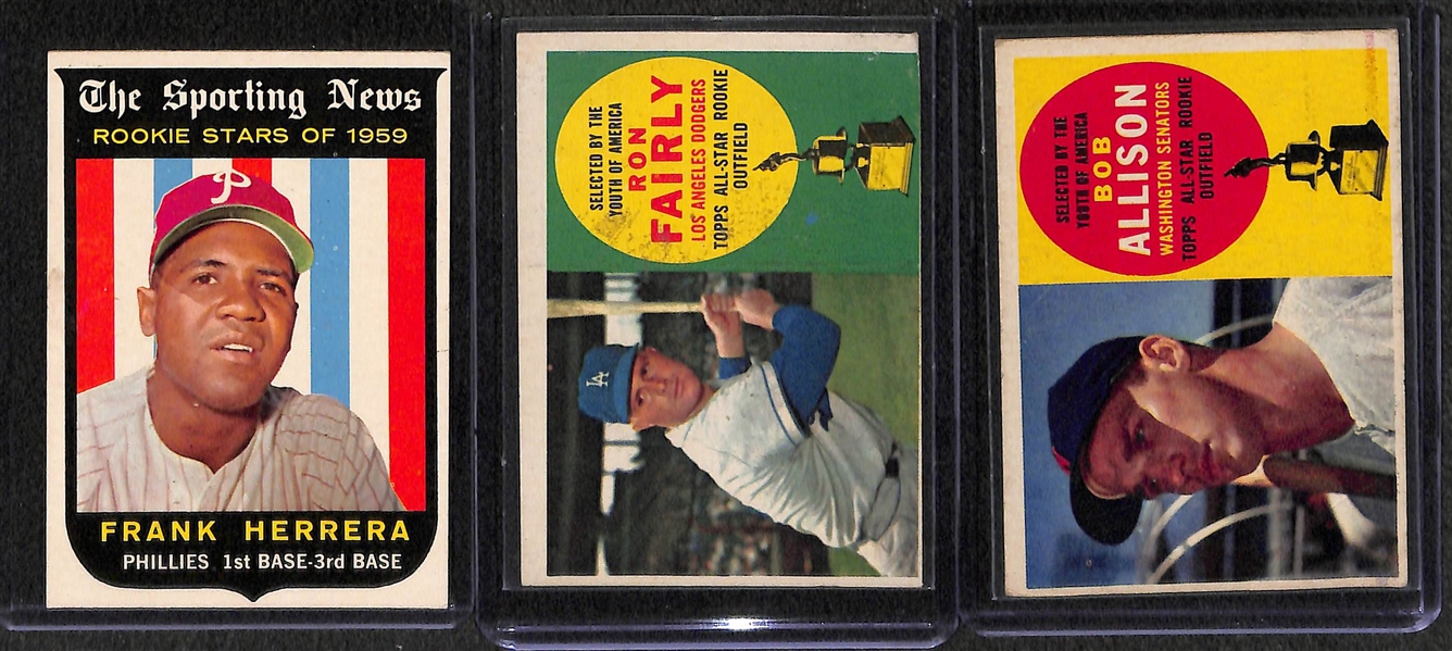 Lot of (7) Baseball Rookie Cards from 1959 to 1966 w/ Jim Palmer and Dick Allen