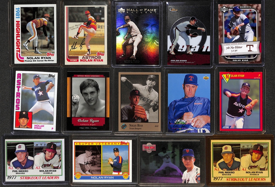 Lot of Over (400) Nolan Ryan Cards From 1975 to Present - Mostly 1980s-2000s