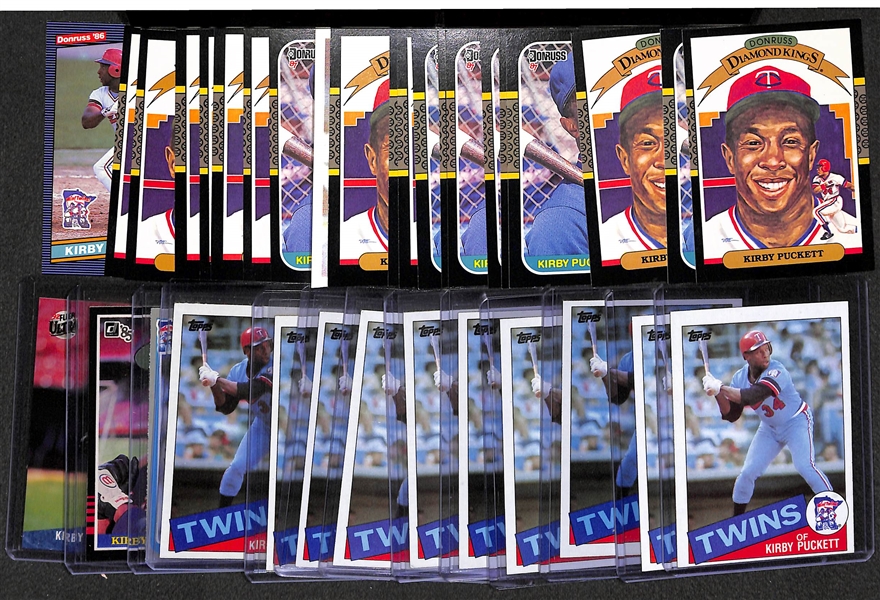 Lot of Over (34) Kirby Puckett Cards w/ 12 Rookies