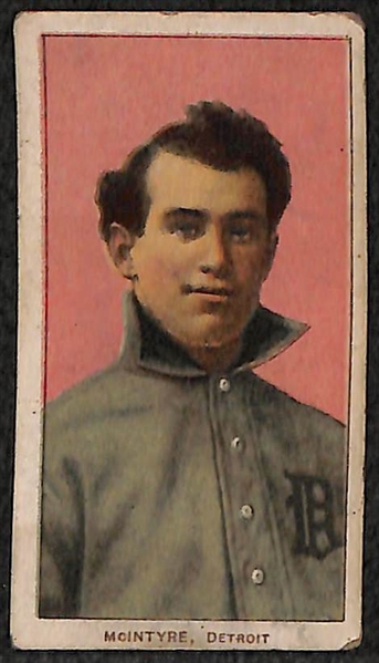 Lot of 5 1909-11 T206 Baseball Cards w. Matty McIntyre (Detroit) & Ed Willett (w. Bat)
