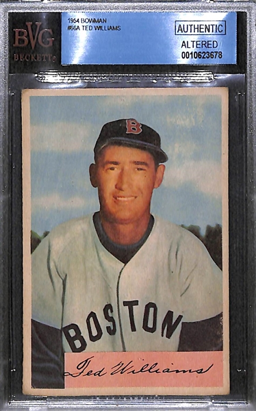 1954 Bowman #66A Ted Williams - BVG Authentic