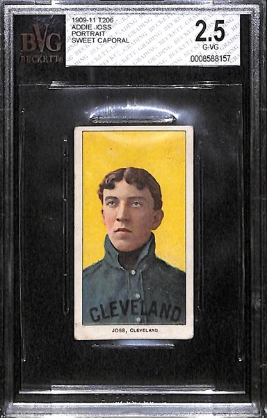 1909-11 T206 Addie Joss - Portrait - Sweet Caporal Back - Factory 30 - BVG 2.5