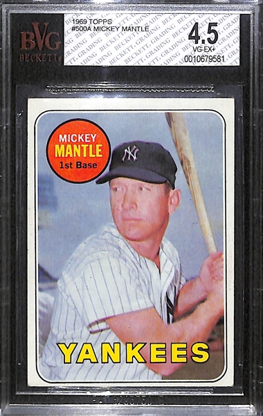 1969 Topps Mickey Mantle Graded BVG 4.5