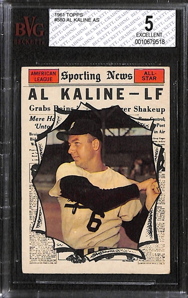 Lot of 3 - 1961 Topps Baseball Cards - Brooks Robinson AS & Al Kaline AS - BVG 5 & 6