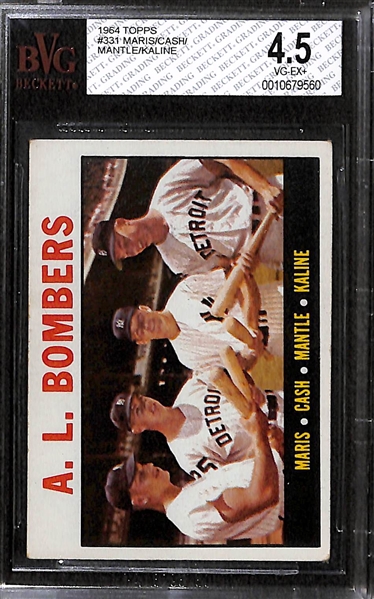 Lot of 2 - 1963 & 1964 Topps Mickey Mantle Cards - BVG