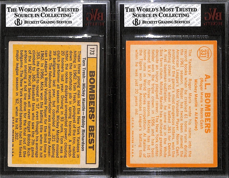 Lot of 2 - 1963 & 1964 Topps Mickey Mantle Cards - BVG