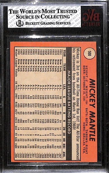 1969 Topps #500A Mickey Mantle BVG 4.5