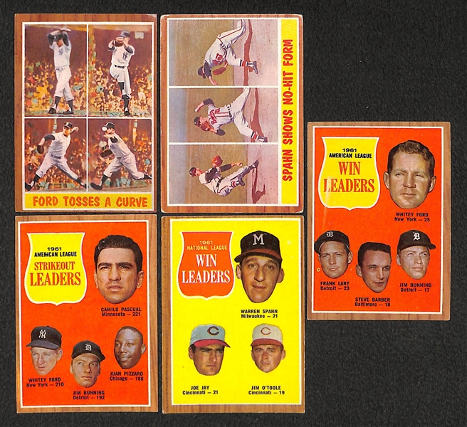 Lot of 252 Different 1962 Topps Baseball Cards w. Duke Snider