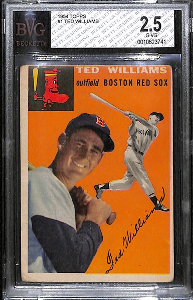 1954 Topps #1 Ted Williams - BVG 2.5