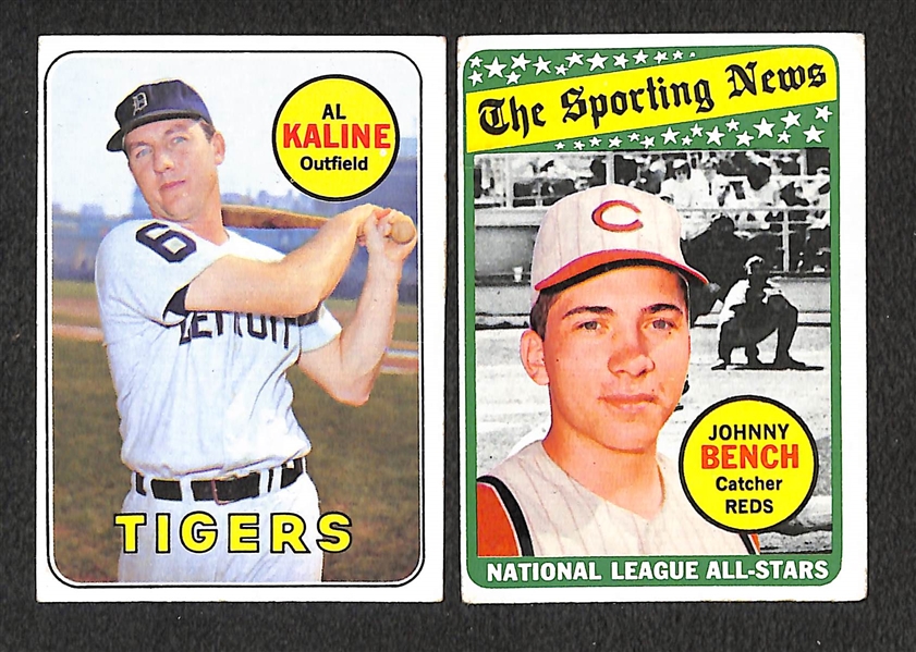 Lot of 229 Different 1969 Topps Baseball Cards w. Al Kaline