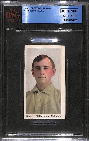 1910-11 Sporting Life M-116 #161 Sherry Magee (Philadelphia A's) - BVG Authentic