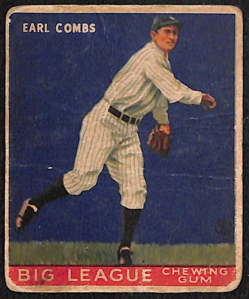 Lot of 4 - 1933 Goudey Baseball Cards w. Earl Combs