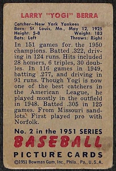 1951 Bowman Yogi Berra Card