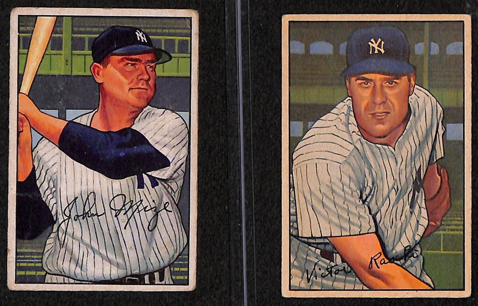 Lot of 8 - 1952 Bowman Baseball Cards w. Johnny Mize