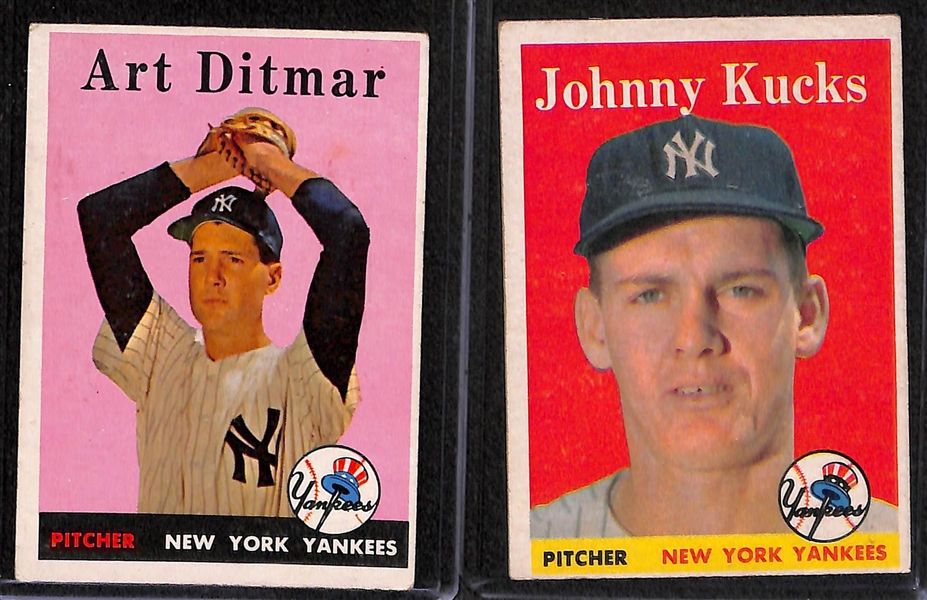 Lot of 15 1957-58 Topps Baseball Cards w. 1958 Yogi Berra
