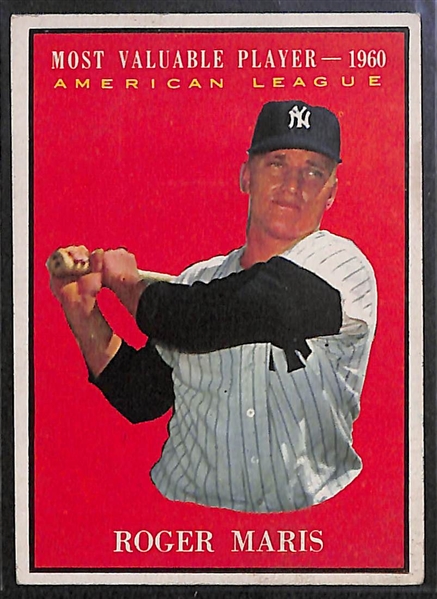 Lot of 4 - 1961 Yankee Cards w. Roger Maris MVP