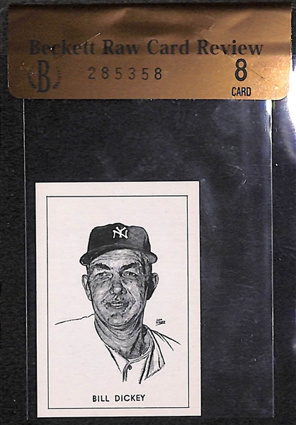 High Grade Bill Dickey (He was right handed version) 1950 Callahan Hall of Fame Card - Beckett Raw Graded BVG 8