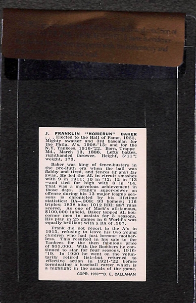 Homerun Baker 1950 Callahan Hall of Fame Card - Beckett Raw Graded BVG 7.5