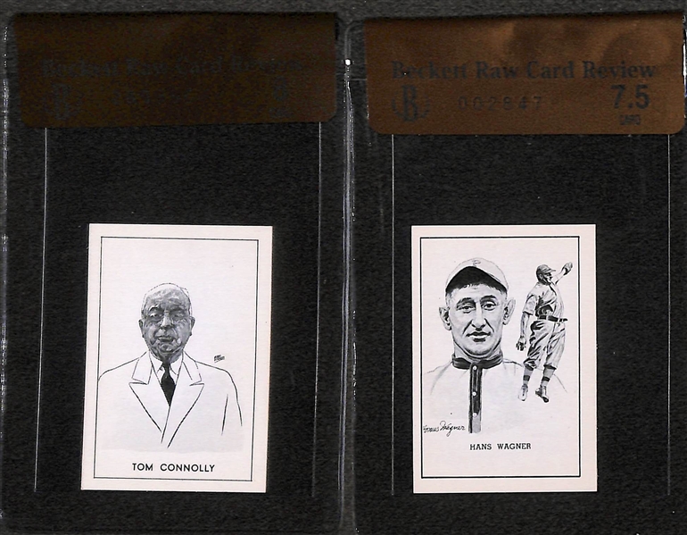 Honus Wagner (BVG 7.5) and Tom Connolly (BVG 8) 1950 Callahan Hall of Fame Cards
