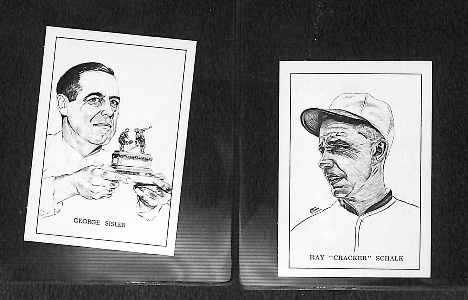 Lot of (2) High-Grade 1950 Callahan Cards - Ray Schalk (RARE) and George Sisler