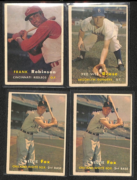 Lot of 175 Assorted 1957 Topps Baseball Cards w. Frank Robinson RC
