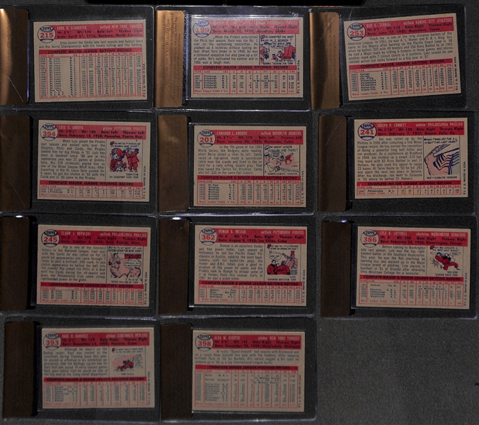 Lot of 11 - 1957 Topps Graded Baseball Cards - All Graded BVG 8.0 - w. Enos Slaughter