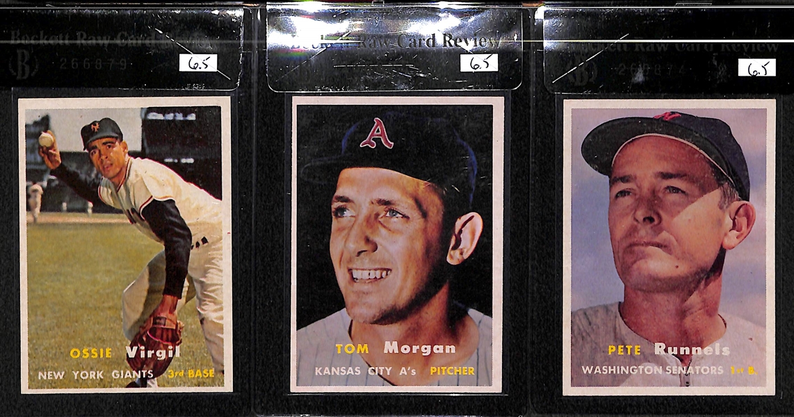Lot of 13 - 1957 Topps Graded Baseball Cards - Most Graded BVG 6.5 - w. Duke Snider