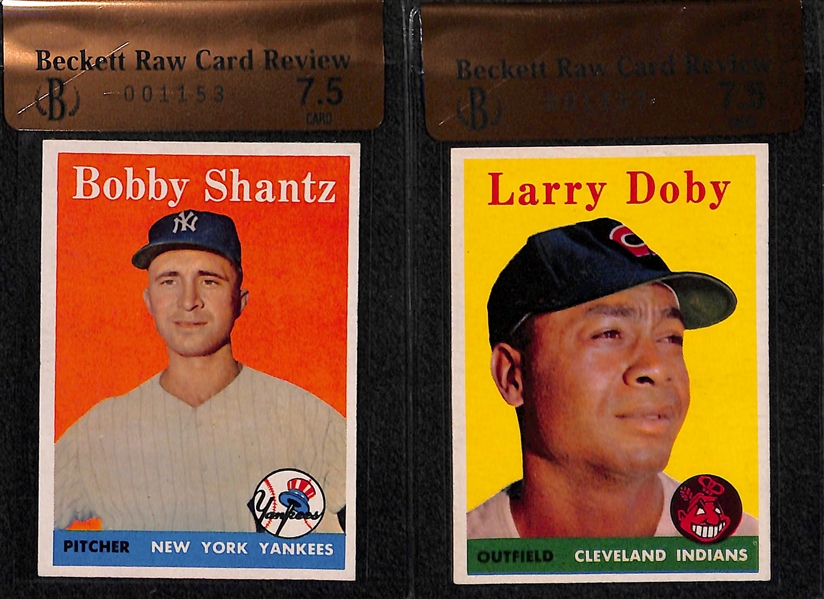 Lot of 7 - 1958 Topps Graded Baseball Cards - All Graded BVG 7.5 - w. Brooks Robinson