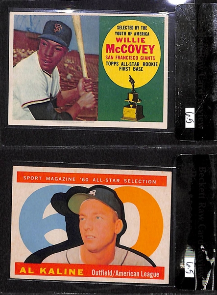 Lot of 2 - 1960 Topps Baseball Cards - Both 6.5 - McCovey RC & Kaline AS