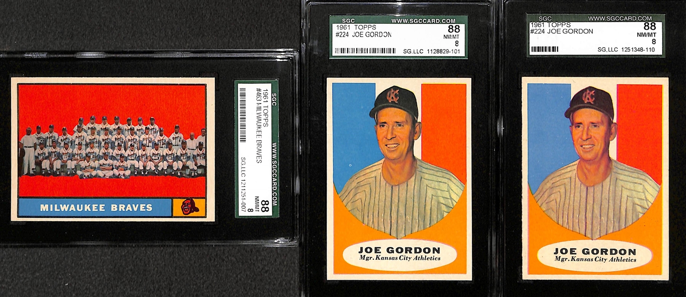 Lot of 14 - 1961 Topps Baseball Cards - High Grade - w. Ray Sadecki SGC 8.5