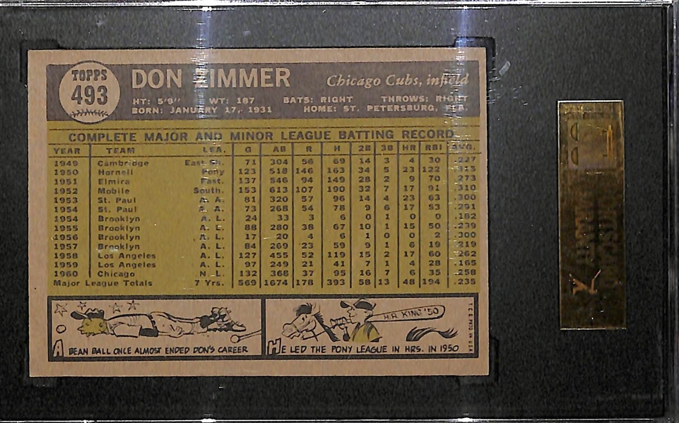 Lot of 18 - 1961 Topps Graded Baseball Cards - w. Don Zimmer SGC 84 (7)