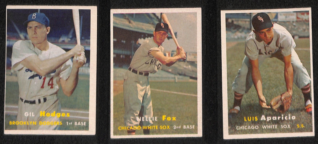 Lot of 218 - 1957 Topps Baseball Cards w. Early Wynn