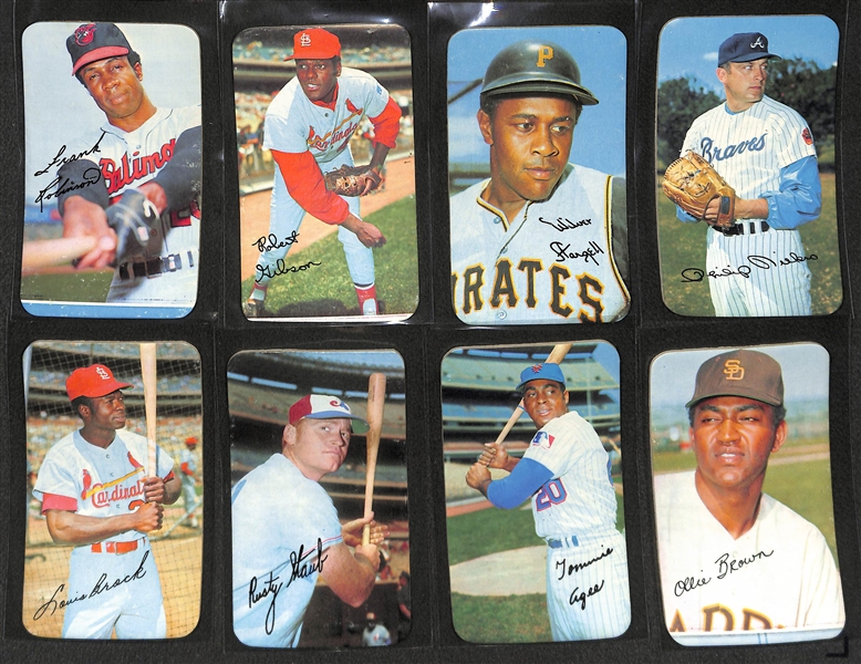 Lot of 24 Different 1970 Topps Super Baseball Cards w. F. Robinson, Gibson, & Stargell
