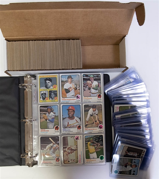 Lot of Approx 750 Assorted 1973 Topps Baseball Cards w. Johnny Bench