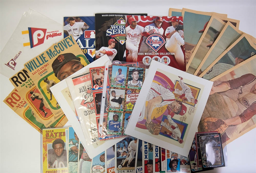 Baseball Sports Lot of Posters, Programs, & Cards w. 2008 World Series Program