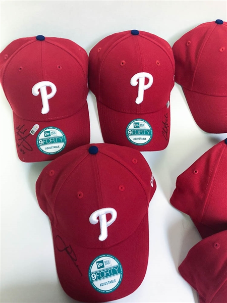 Lot of 10 Phillies Signed Hats MLB Certified w. Jeremy Hellickson