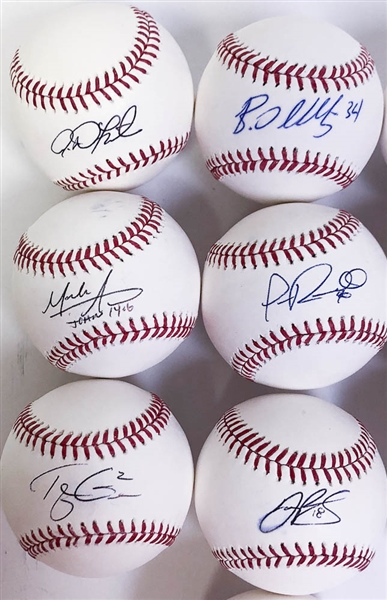 Lot of 10 Phillies Signed Baseballs w. Maikel Franco