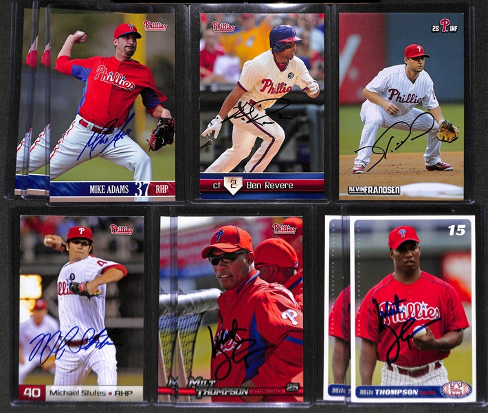 Lot of 30 Phillies Signed Team Issued 4x6 Photo Cards