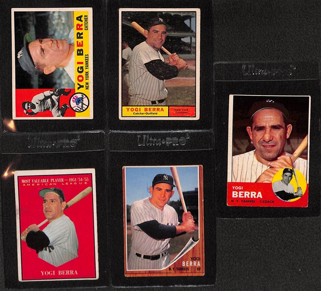 Lot of 14 - 1960-63 Topps Yankee HOFers - Mantle/Berra/Ford