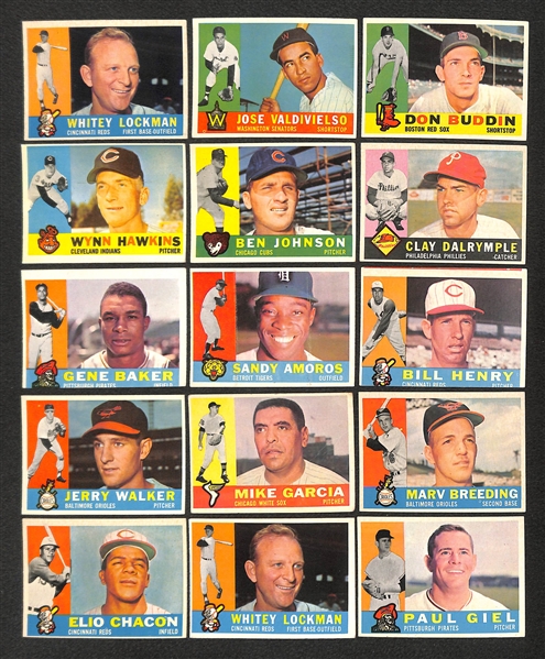 Lot of 42 Assorted 1960 Topps Baseball High Number Cards w. Al Kaline