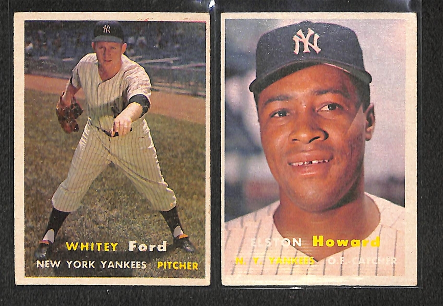 Lot of 100+ 1957 Topps Baseball Cards w. Whitey Ford