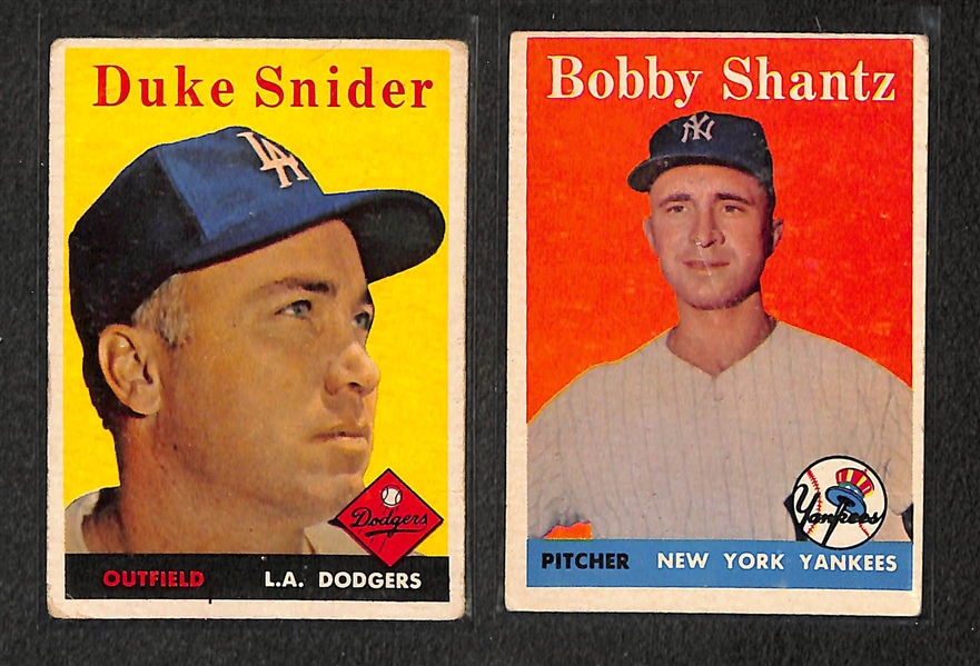 Lot of 100+ 1958 Topps Baseball Cards w. Duke Snider
