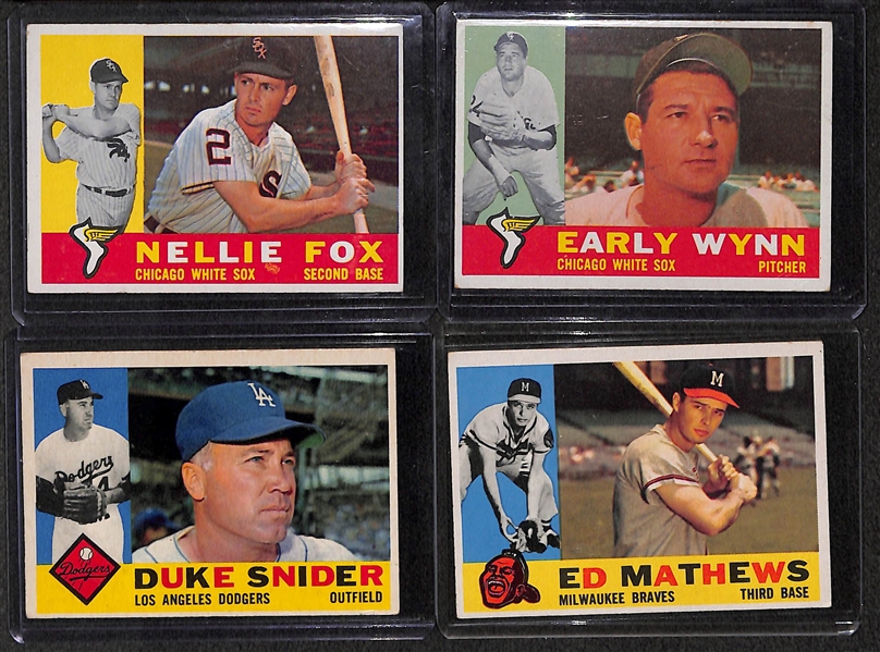 Lot of 400+ 1960 Topps Baseball Cards w. Ernie Banks