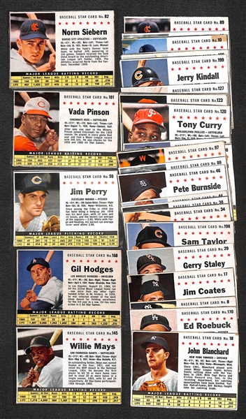 Lot of 40 - 1961 Post Baseball Cards w. Willie Mays