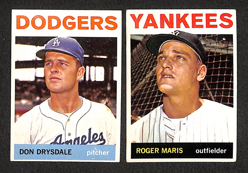 Lot of 330 - 1964 Topps Baseball Cards w. Ernie Banks & 6 Hi #s