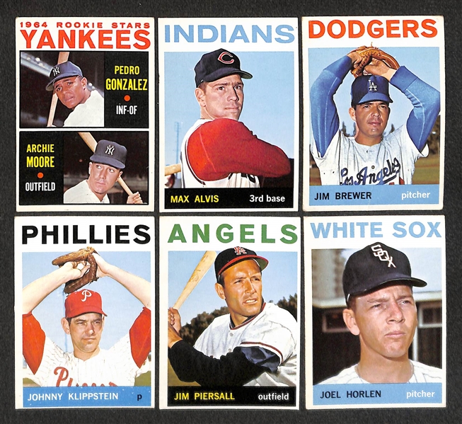 Lot of 330 - 1964 Topps Baseball Cards w. Ernie Banks & 6 Hi #s
