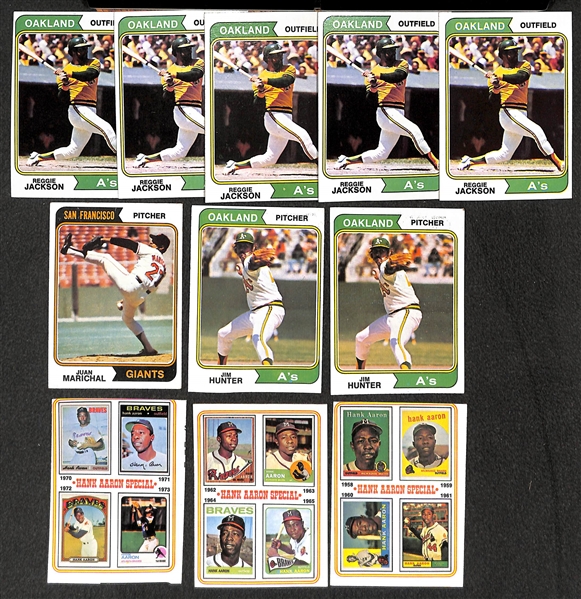 Lot of Assorted 2000+ 1974 Topps Baseball Cards w. Reggie Jackson x5