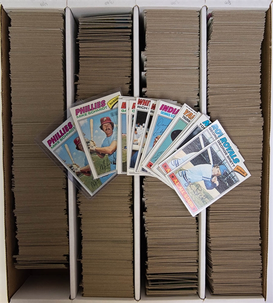 Lot of Assorted 3000+ 1977 Topps Baseball Cards w. George Brett x2