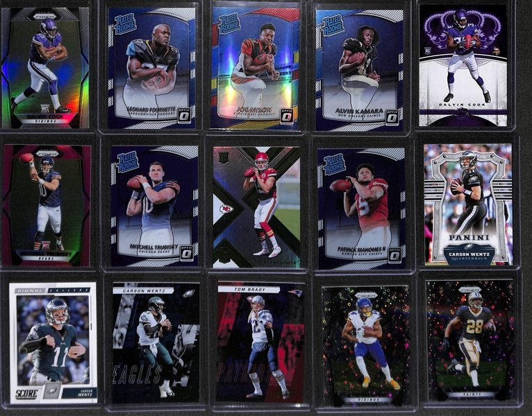 Two 2 Row Boxes Of Football Base & Star Cards